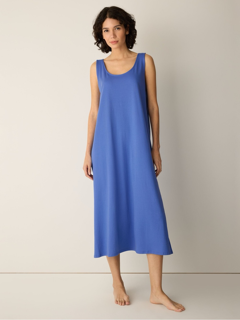 Anthropologie Joie Sleeveless Scoop Neck Maxi Tank Modal Dress in Blue Medium